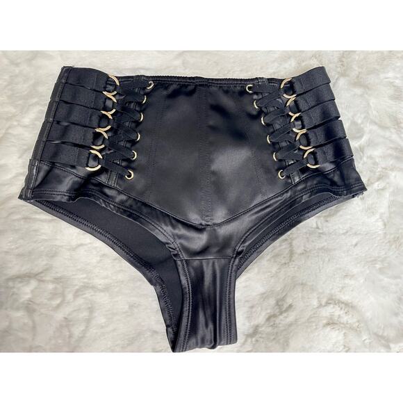 Honey Birdette STEVIE🖤 Black Gold FULL 3 Piece Set 32D, S, XS Brief - Picture 11 of 13